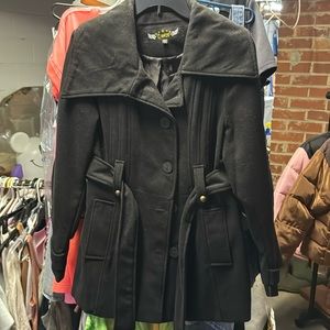 Girls large black peacoat- new with tags